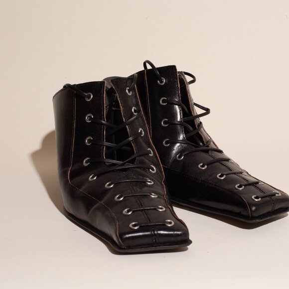 Miista Aima Black Lace Mules - Picture 4 of 12